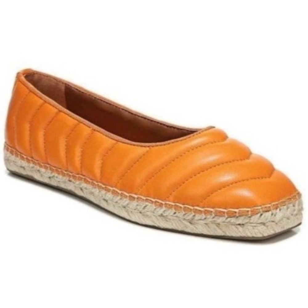 FRANCO SARTO KIYA ESPADRILLE LOAFER SZ 6.5M IN ORANGE LEATHER - Picture 3 of 9